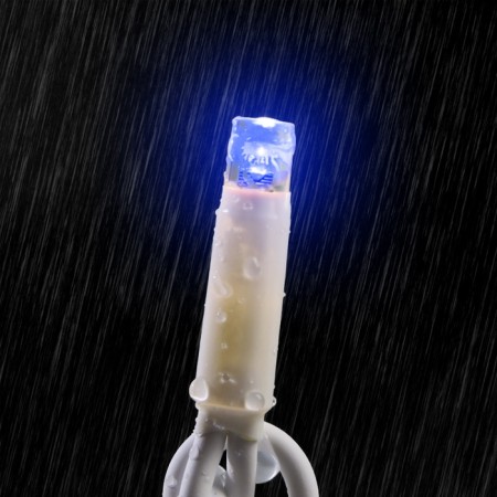 Garland "fringe" 3 x 0.6 m, IP65, UMS, white thread rubber, 160 LED, blue glow, 220 V-1