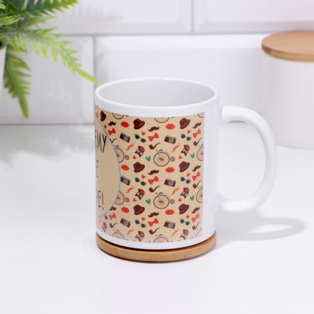 Sublimation mug "best dad in the world", with application-2