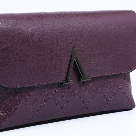 Magneta bag, long belt, purple color-4