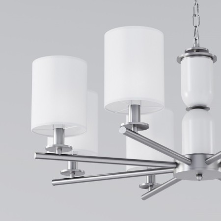 Ceiling Lamp Eurosvet Caprera 60146/8, E14, 8x40W, 820x820 mm, Nickel color-1