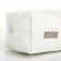 Cosmetic bag at the lightning textura, white color