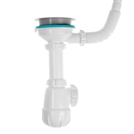 Aquant siphon for washing, 3 1/2 "x 40 mm, rectangular overflows, with plastic. Grid d = 115 mm-2