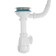 Aquant siphon for washing, 3 1/2 "x 40 mm, rectangular overflows, with plastic. Grid d = 115 mm