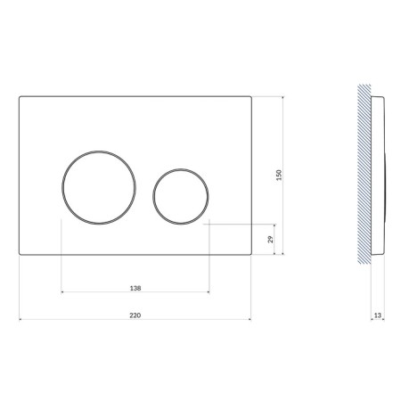 Cersanit Twins button, golden matte plastic, universal-3