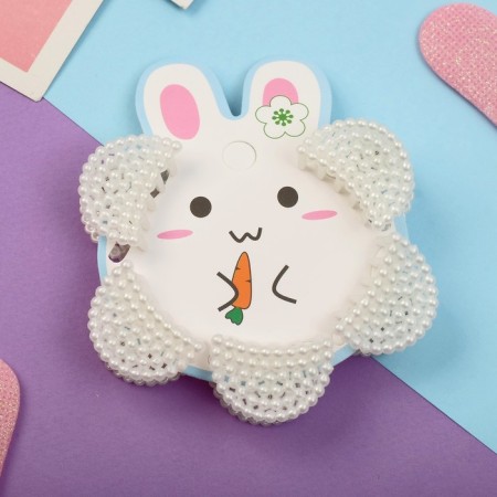 Hair crab "Beatrice Bunny" (set of 5 pcs) arc, 3 cm, white