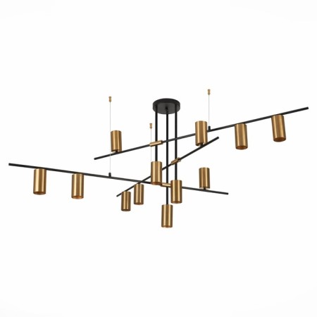 Ceiling lamp ST LUCE. SL1206.402.12. Sormano. 12x7 W, GU10, 120x120x65 cm, black color