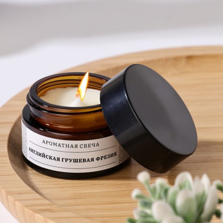 Aromatic candle in the bank "English pear and freesia", 12 g