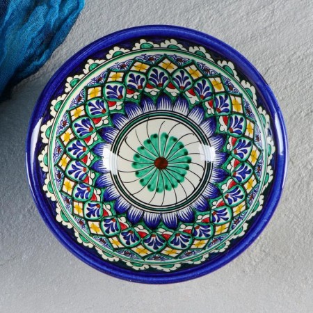 Rishtan ceramics "Patterns", 18 cm, big, mix-6