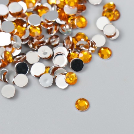 Decor for creativity in the bottle "Rhinestones. Bright yellow" set 500 pcs d = 0.5 cm 7x2x2 cm-1