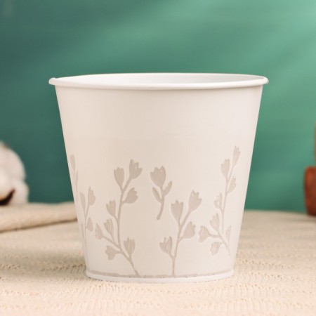 Kashpo "Bucket Landyshi" white, 12x12x11cm-1