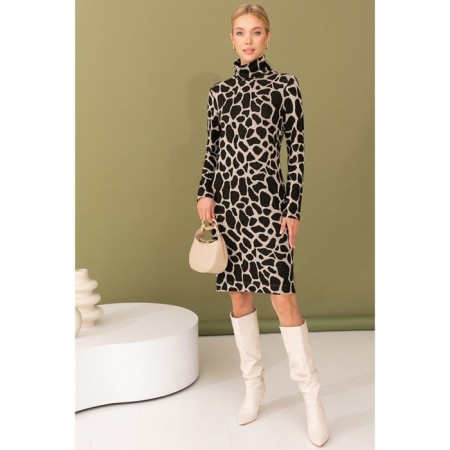 Female dress, size 52, beige color-1