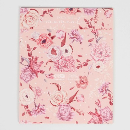 Box for 8 sweets and chocolate with cells, confectionery packaging, “pink flowers” ​​18 x 18 x 4 cm-8