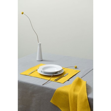 Gray -erased linen tablecloth Essential, size 170x170 cm-7