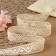 Knitted lace, 25 mm × 10 ± 1 m, beige color