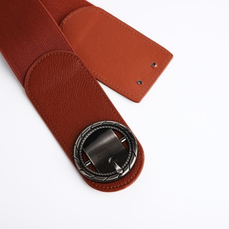 Women's belt, XS-L, width 6 cm, buckle metal, brown color-2