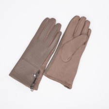 Gloves are female, dimensionless, without insulation, beige color