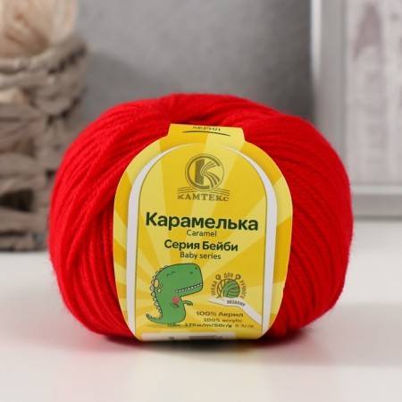 Yarn "caramel" 100% acrylic 175m/50g (046 red)