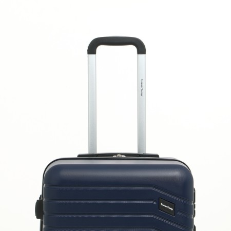 Middle suitcase 22 "On a zipper, code castle, 4 wheels, blue color-4