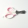 Middle scissors are medium with an emphasis for a finger, white with pink