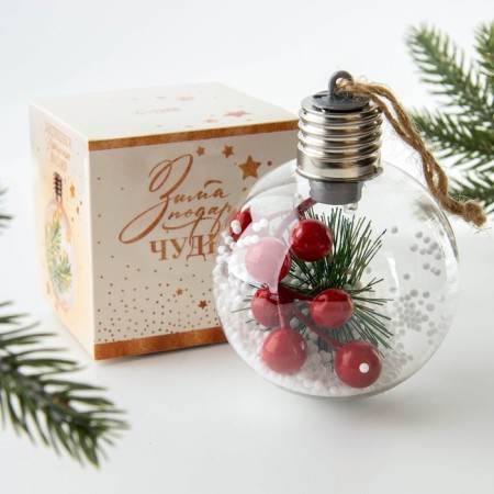The Christmas ball New Year's “Winter will give miracles”, for the New Year, D = 8 cm.-2