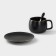 Tea couple ceramic with a spoon "Mati", 2 items: a cup 280 ml, a saucer d = 13.5 cm, black color