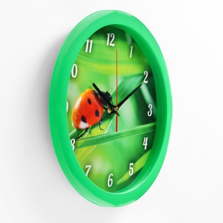 Wall clock, D-28 cm, interior, "ladybug", silent-1
