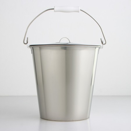 A bucket with a lid, 10 l, d = 26 cm, stainless steel-2