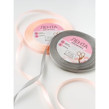 Satin tape, 6 mm × 23 ± 1 m, pale first-item # 07-1