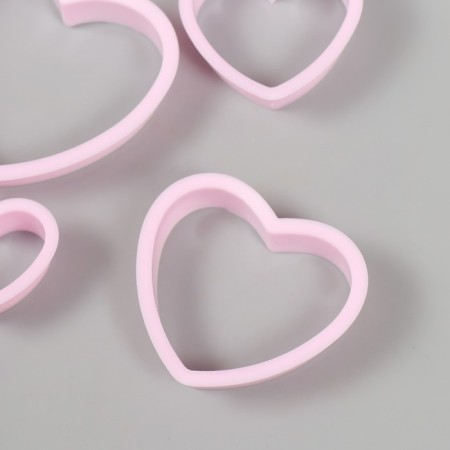 Cutters for polymer clay "heart" set of 4 pcs 3.3x4 cm 4.3x5 cm 5.4x6.2 cm 6.7x7.5 cm-2
