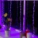 Girlyanda "Waterfall" 2 × 1.5 m, IP20, transparent thread, 400 LED, purple glow, 8 modes, 220 V