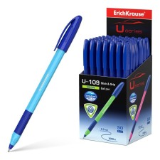 Ballic handle Erichkrause U-109 Neon Stick & Grip. Node 1.0 mm, Tround -sided mixing body, blue ink