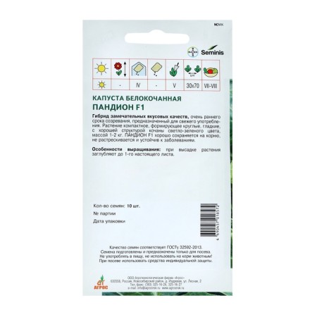 Cabbage Cabbage seeds "Pandion" F1 10pcs* Economy-1