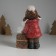 Souvenir Ceramics Light "Baby in a red coat, with a bear on a gift" 12x6.5x20 cm