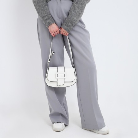 Female bag on the shoulder, white color 25*16*6 cm-7