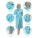 Women's robe with a hood, size 48-50, blue color