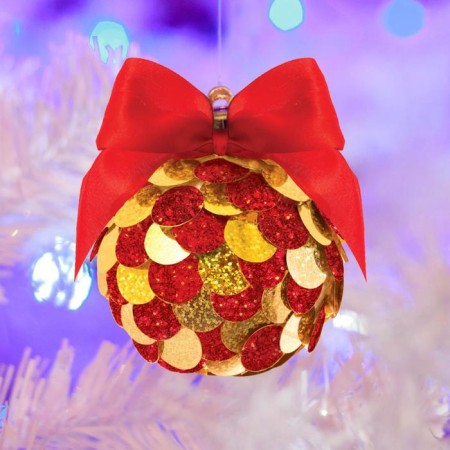 New Year's set for creativity. Fir -tree ball "Happy New Year!" With sequins