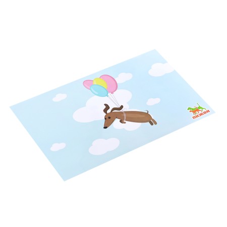 Rug for a bowl "Pigger" 43 x 28 cm "Flight of a dachshund"-1