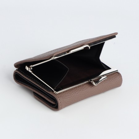 Women's wallet on the button, gray color-2