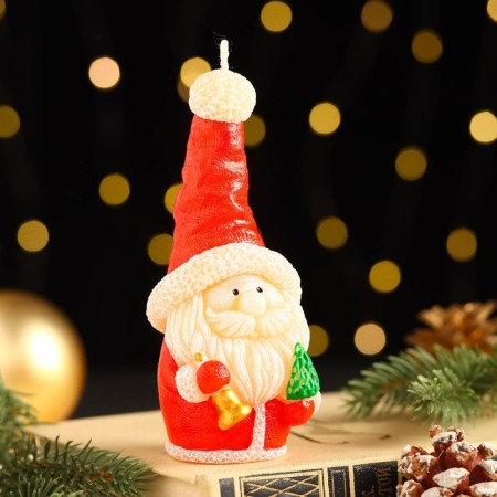 Decorative candle "Fairytale Santa", 5.7x5.8x13.2 cm, red