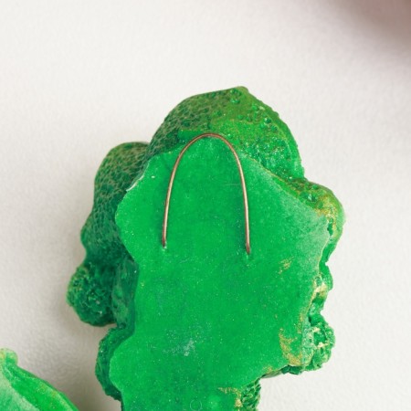 Figure with the suspension "Snake in Kokoshnik" light green, 9.5x6.5cm-2