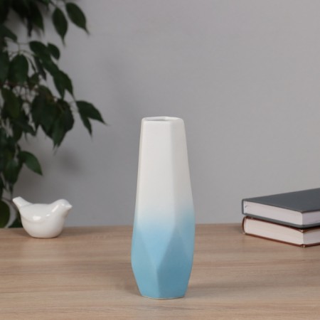 VAZA Ceramics Table "Heidi" City Galant, 21x7 cm, blue and white