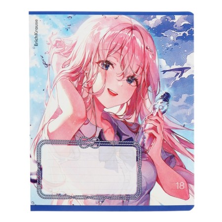 A notebook of 18 sheets in the Erichkrause Kawaii Whale line, cover coated cardboard, block offset, 5v, mix-5