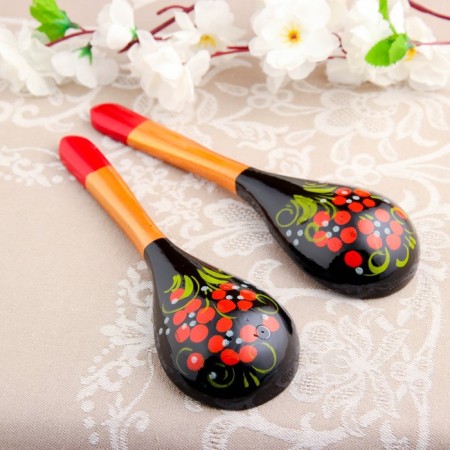 Spoon "Chernushka", salad, 6 × 21, Khokhloma-7