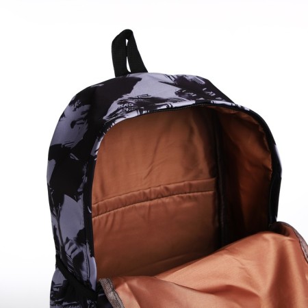 School backpack from textiles on lightning, 3 pockets, black color-5