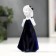 Souvenir ceramics under porcelain baby blue-gold 12*6 cm