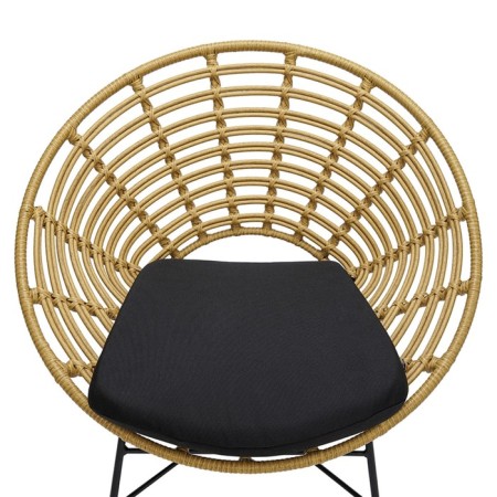 Vetle Round chair, 720 × 600 × 750 mm, artificial rattan, beige color / black-10