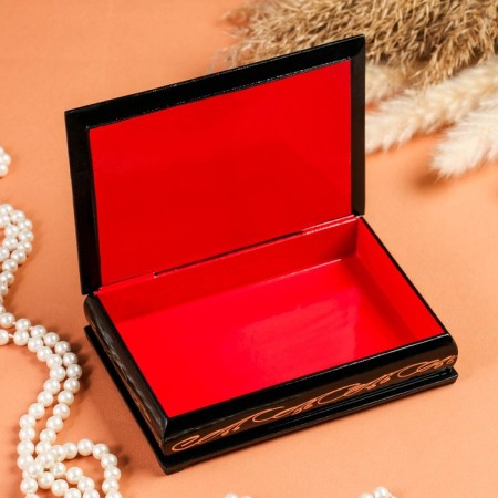 Casket "Flower painting", 11 × 16 cm, lacquer miniature-1