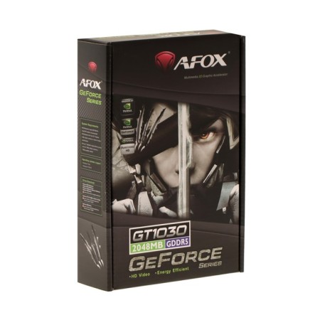 Video card Afox GT1030, 2GB, 64BIT, GDDR5, DVI, HDMI, HDCP-5