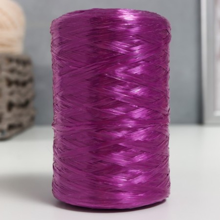 Yarn "for knitting washcloths" 100% polypropylene 400m/100 ± 10 g in the shape of a cylinder (plum)