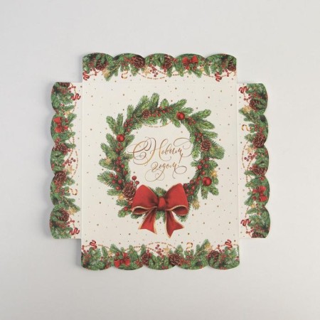Box Box with PVC lid "Bant", 15 x 15 x 3 cm, new year-3